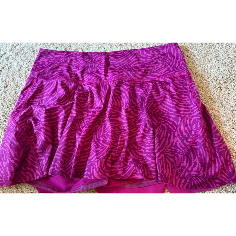 Athleta Ace Printed 13.5 Tennis Skort Pink Purple Zebra Large S/981056-01